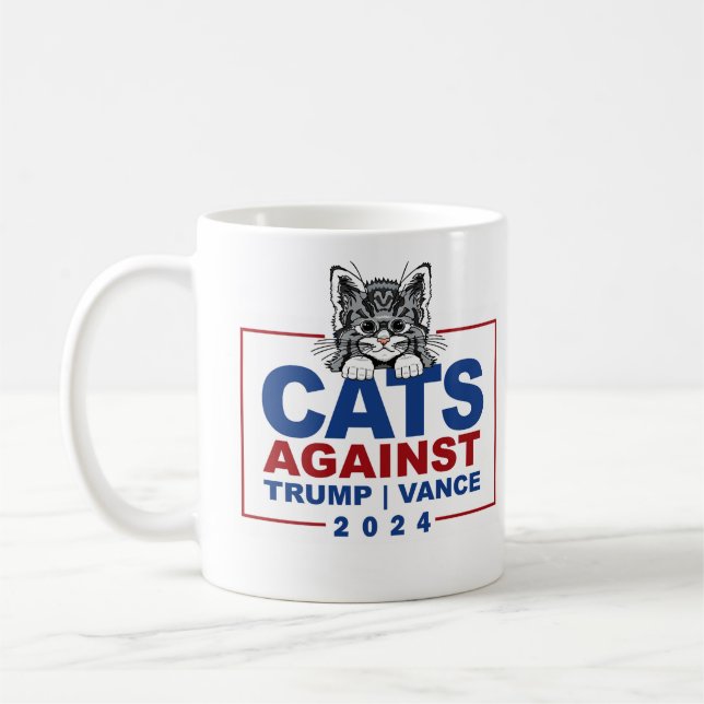 Cats Against Trump Vance Coffee Mug (Left)