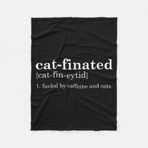 Cats & Coffee Lover Funny Caffeine Quote Coffe Fleece Blanket
