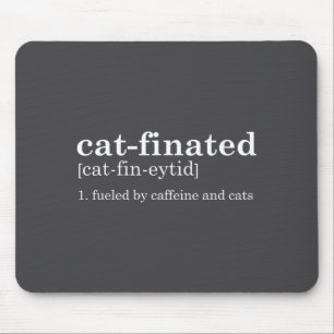 Cats &amp; Coffee Lover Funny Caffeine Quote Coffe Mouse Mat