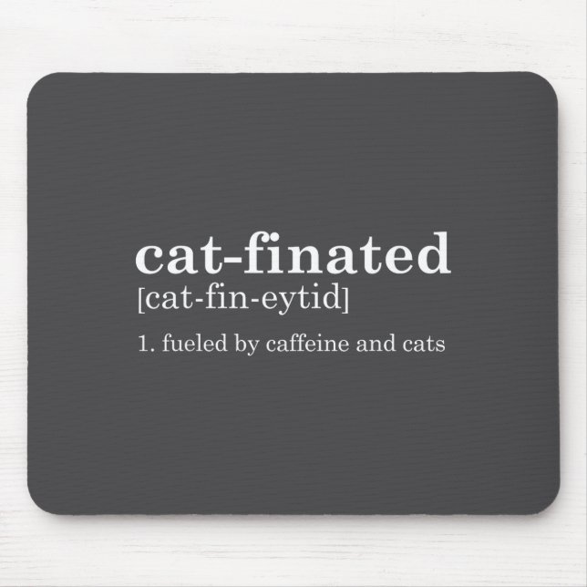 Cats &amp; Coffee Lover Funny Caffeine Quote Coffe Mouse Mat (Front)