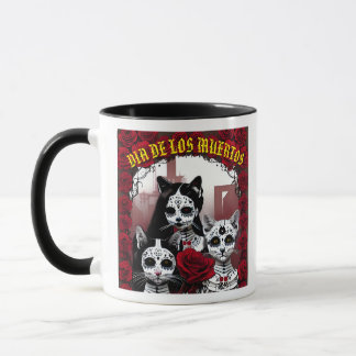 Cats and a rose Muertos 1 Mug