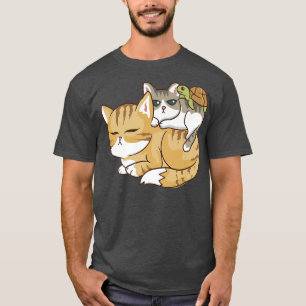 Cats and A Turtle Pile - Cute Kawaii Anime Kawaii T-Shirt