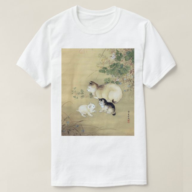 Cats and Autumn Plants, Unknown artist T-Shirt (Design Front)