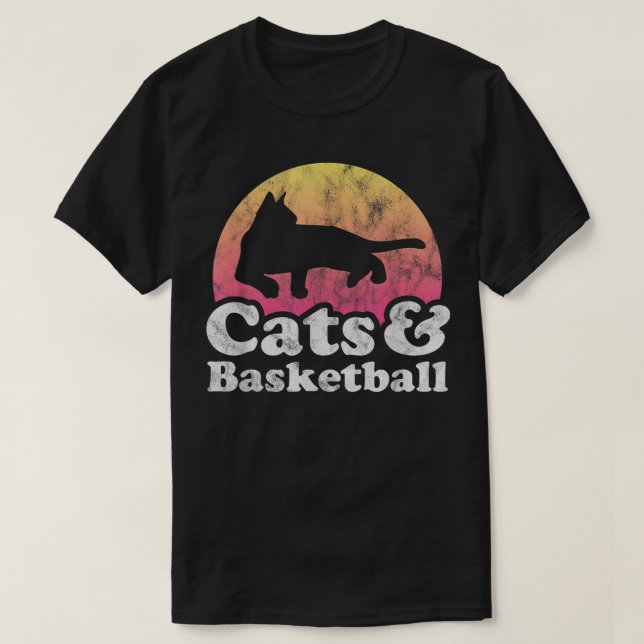 Cats and Basketball Men or Women Cat and Basketbal T-Shirt (Design Front)