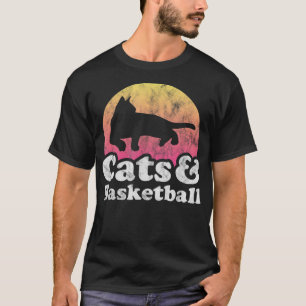 Cats and Basketball Men or Women Cat and Basketbal T-Shirt