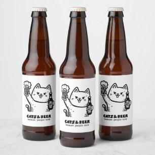 Cats and beer 1 bottle label