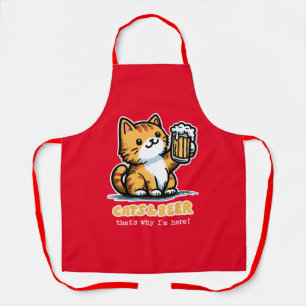 Cats and beer 2 apron