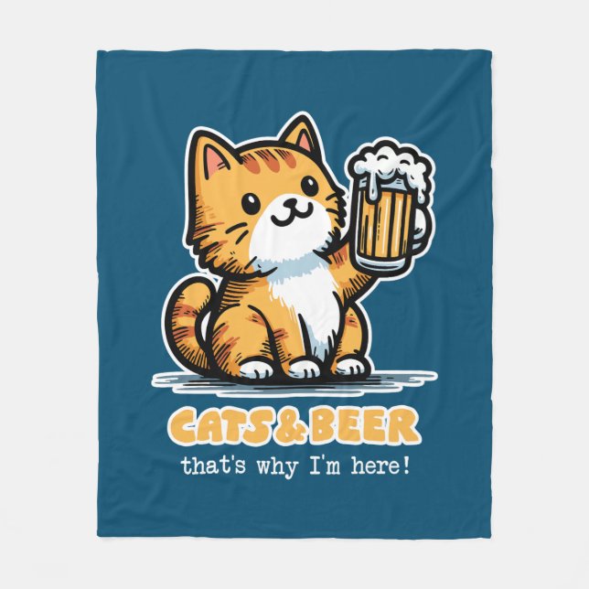 Cats and beer 2 fleece blanket (Front)