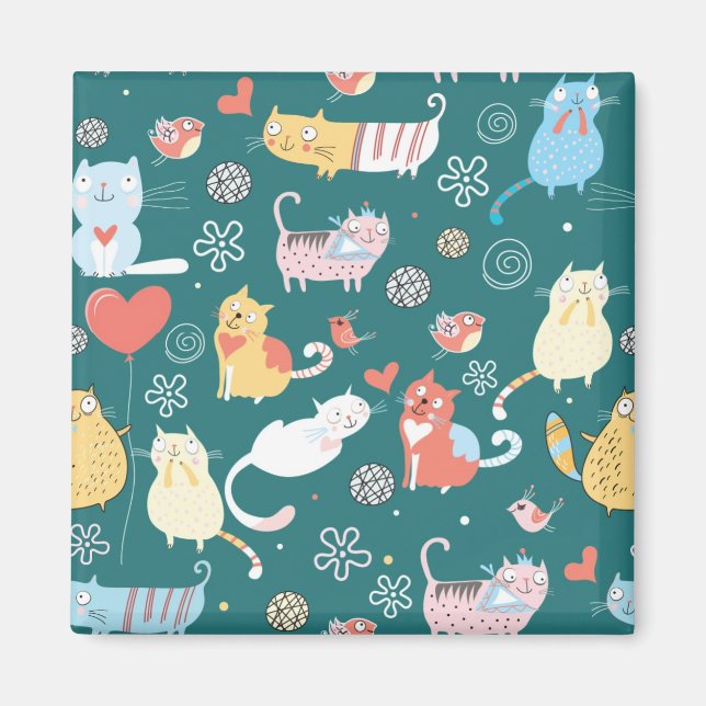 Cats and Birds Magnet (Front)