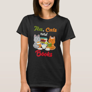 Cats And Book Ea Drinker Kitty Owner Bookworm Ner T-Shirt