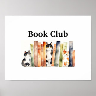 Cats and Books: Book Club Poster