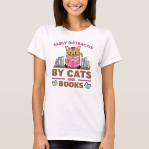 Cats And Books Funny Saying With Book And Cat T-Shirt