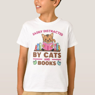 Cats And Books Funny Saying With Book And Cat T-Shirt