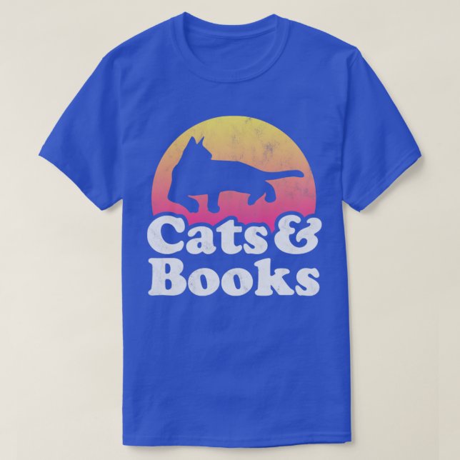 Cats and Books Gift T-Shirt (Design Front)