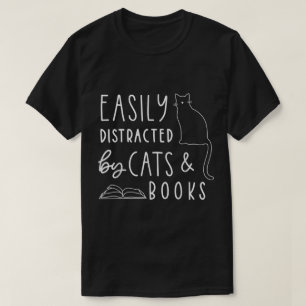 Cats and Books Lover Funny Reading Tee