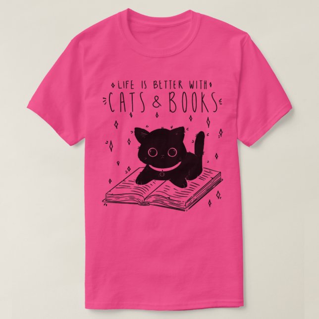 Cats and books T-Shirt (Design Front)