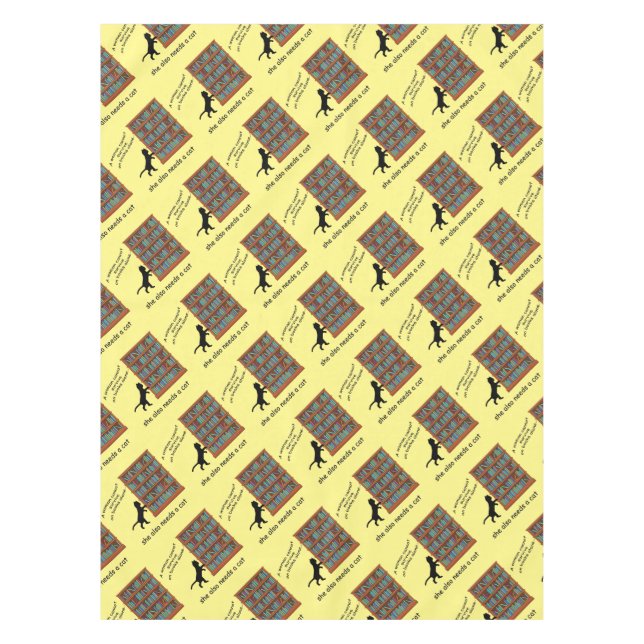 Cats and Books Tablecloth (Front)