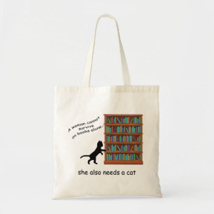 Cats and Books Tote Bag