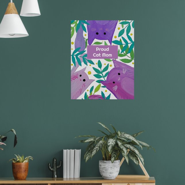 Cats and branches Proud cat mum Poster (Living Room 1)