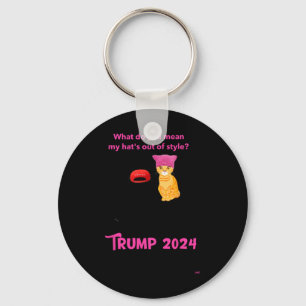 Cats And Cat Ladies For Trump 2024 Funny Key Ring