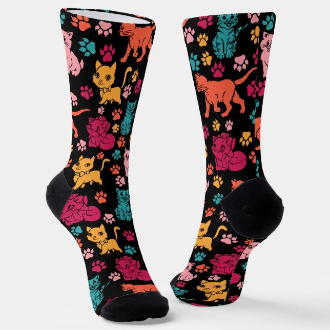 CATS AND CAT PAWNS. SOCKS (Angled)