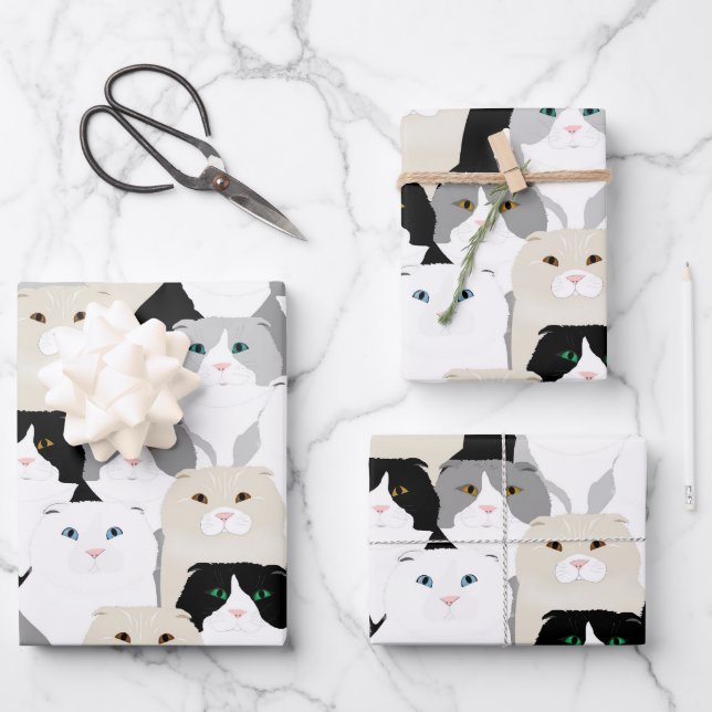 Cats and Cats Wrapping Paper Sheets (Front)