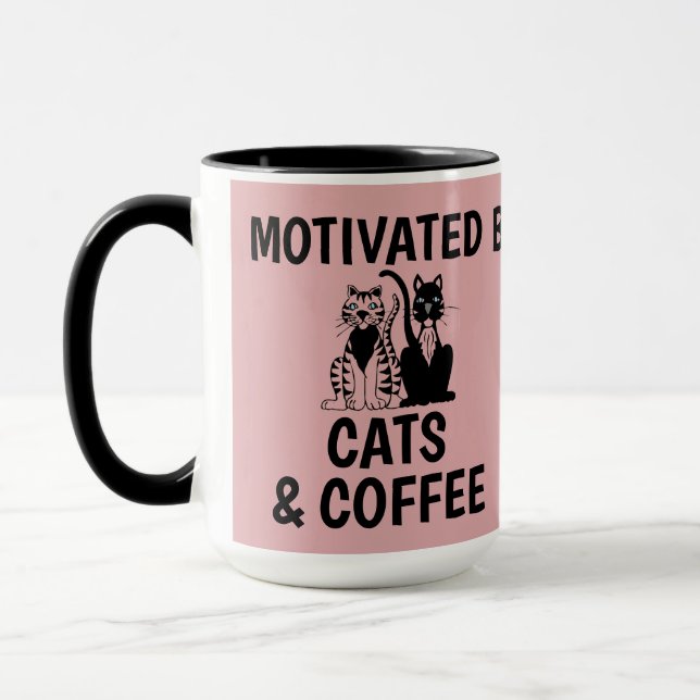 CATS AND COFFEE FUNNY HUMOR CAT COFFEE MUGS (Left)