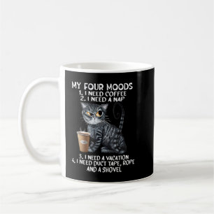 Cats and Coffee, My four Mood, Cat Lovers, Coffee  Coffee Mug