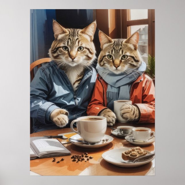 Cats and Coffee Poster (Front)
