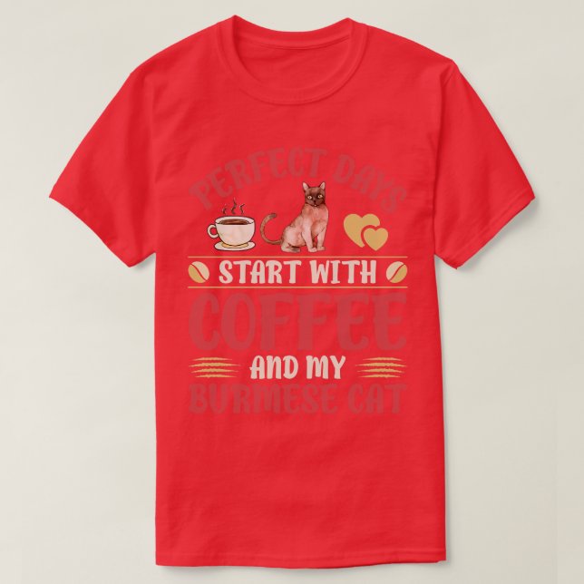 Cats And Coffee T-Shirt (Design Front)