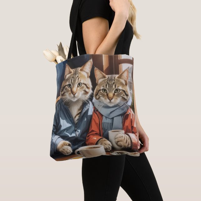 Cats and Coffee Tote Bag (Close Up)