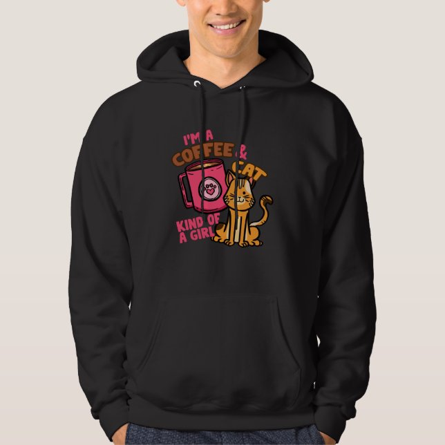 Cats and Coffee Women Cute Girl Hoodie (Front)