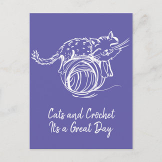 Cats and Crochet It's a Great Day Happy Mail Postcard