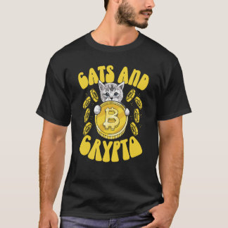 Cats And Crypto Cryptocurrency Blockchain Trader F T-Shirt