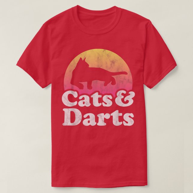 Cats and Darts Men's or Women's Cat  T-Shirt (Design Front)