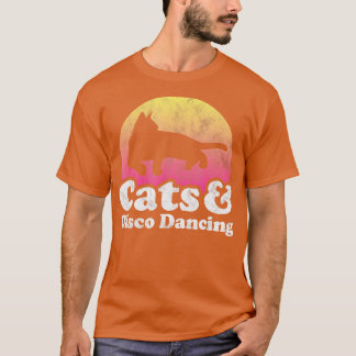 Cats and Disco Dancing Mens or Womens Cat  T-Shirt