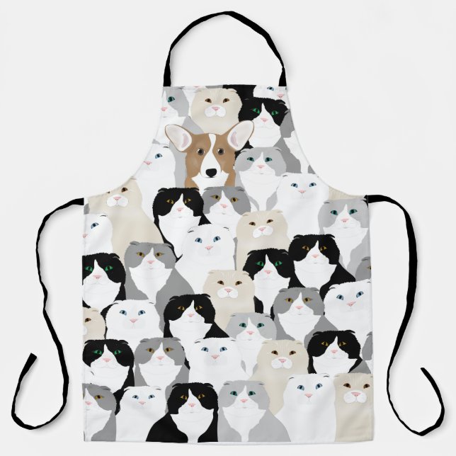 Cats and Dog Allover Print Apron (Front)