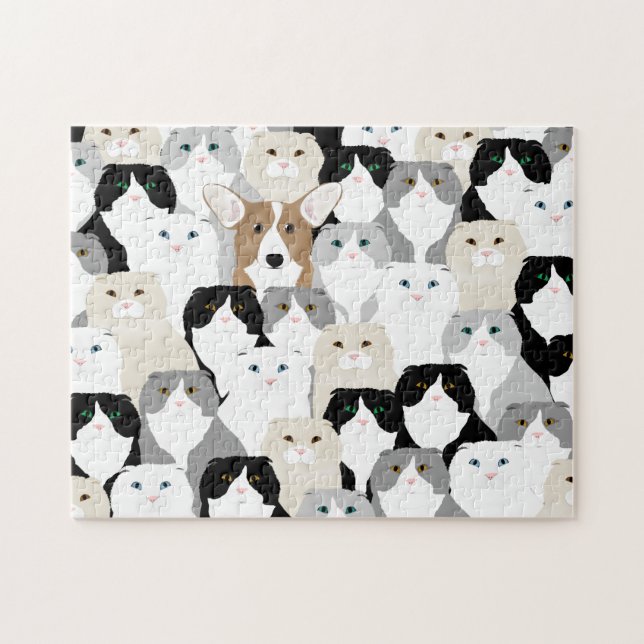 Cats and Dog Puzzle (Horizontal)