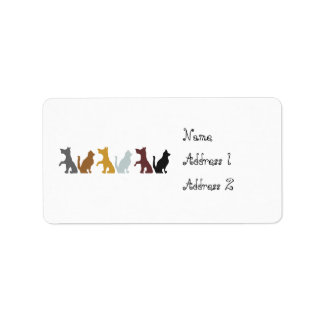 Cats and Dogs cartoon pattern Label