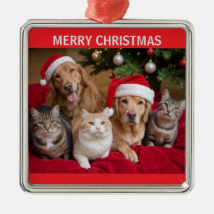 Cats and Dogs Christmas Metal Tree Decoration
