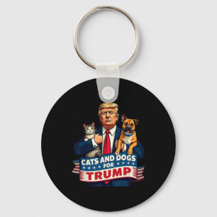 Cats And Dogs For Trump 2024 Kittens And Dogs For Key Ring