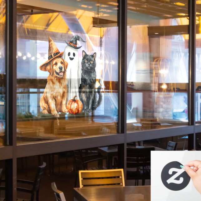 Cats and Dogs Halloween Window Cling (Restaurant Window)