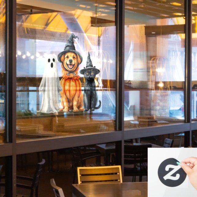 Cats and Dogs Halloween Window Cling (Restaurant Window)