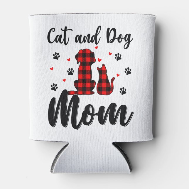 Cats And Dogs Mum Mother's Day Puppy Pets Animals  Can Cooler (Front)