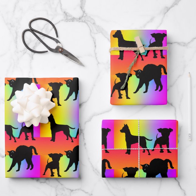 Cats And Dogs Pet Wrapping Paper Sheet (Front)