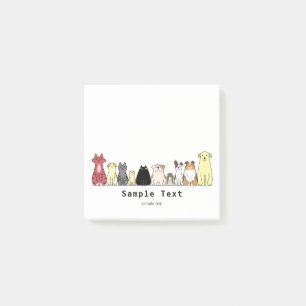 cats and dogs Post It, cute cats and dogs in a row Post-it Notes