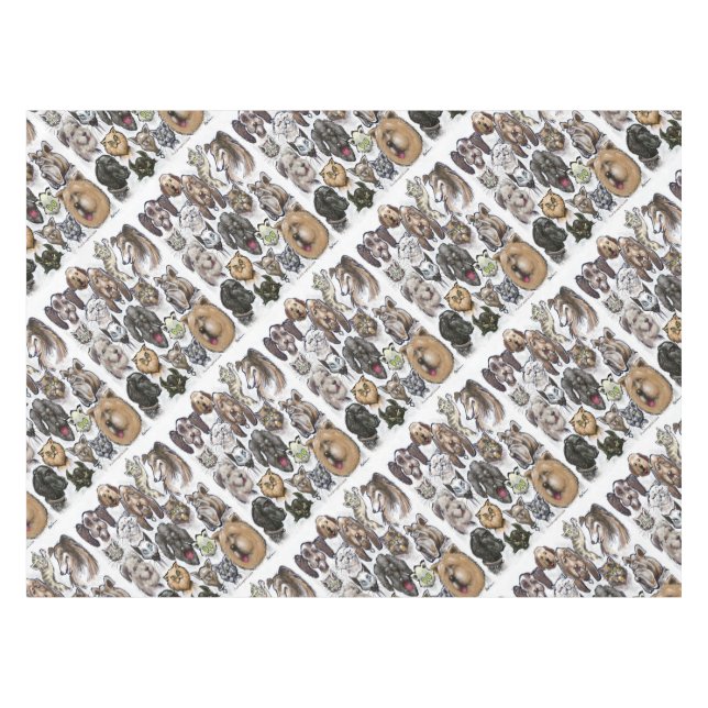 Cats and Dogs Tablecloth (Front (Horizontal))
