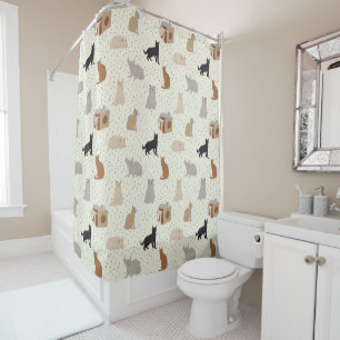 Cats and Dots  Shower Curtain