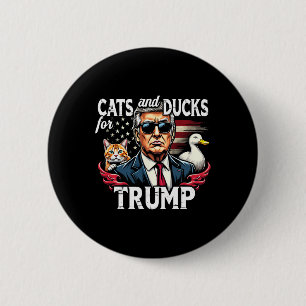 Cats And Ducks For Trump 2024 Funny Trump Vance 20 6 Cm Round Badge