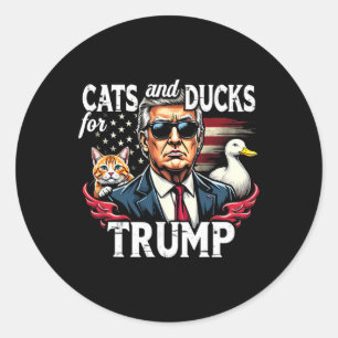 Cats And Ducks For Trump 2024 Funny Trump Vance 20 Classic Round Sticker